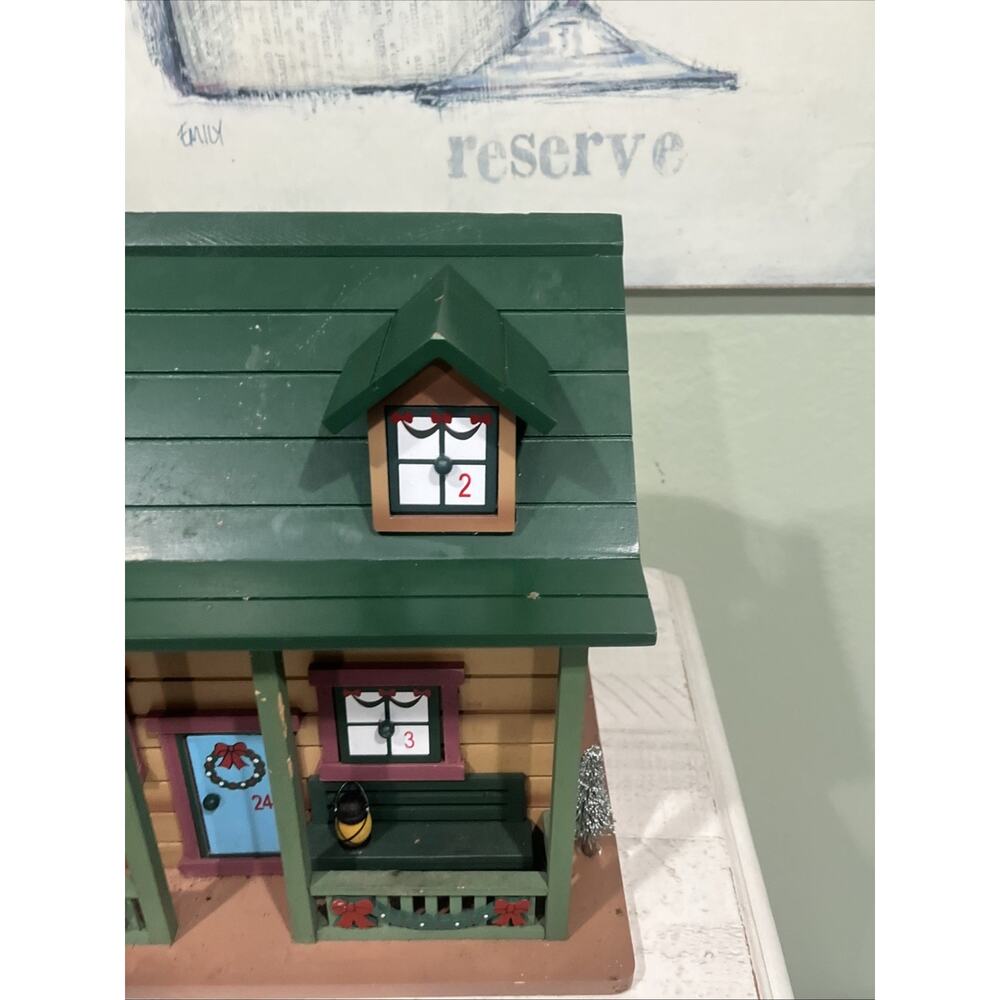 Wooden House Advent Calendar, Christmas Theme Plow And Hearth 24 Wooden Figurine - Picture 11 of 16